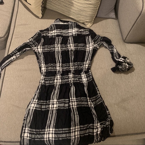 worn 1x express b&w plaid dress - Picture 3 of 4